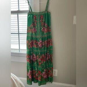 FARM Rio Green Floral Maxi Dress